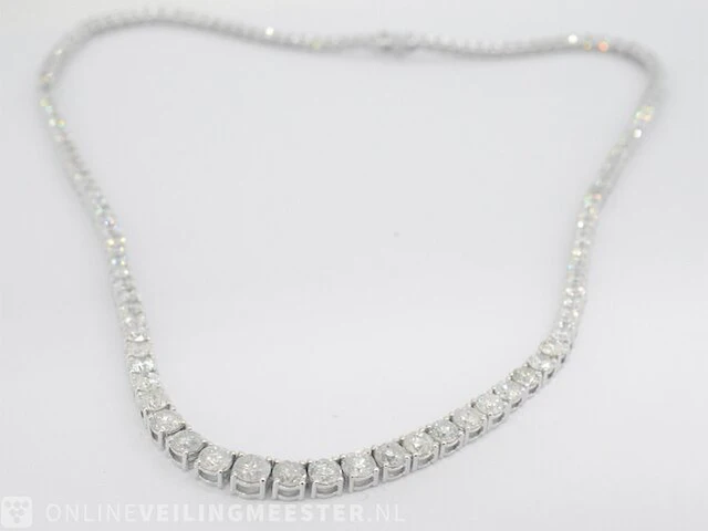 Tenniscollier met natuurlijke diamanten 22.00 carat - afbeelding 6 van  7