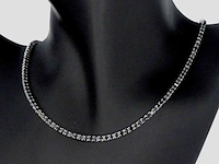Tenniscollier met natuurlijke zwarte diamanten - afbeelding 1 van  12
