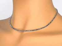 Tenniscollier met natuurlijke zwarte diamanten - afbeelding 6 van  12
