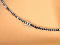 Tenniscollier met natuurlijke zwarte diamanten - afbeelding 9 van  12