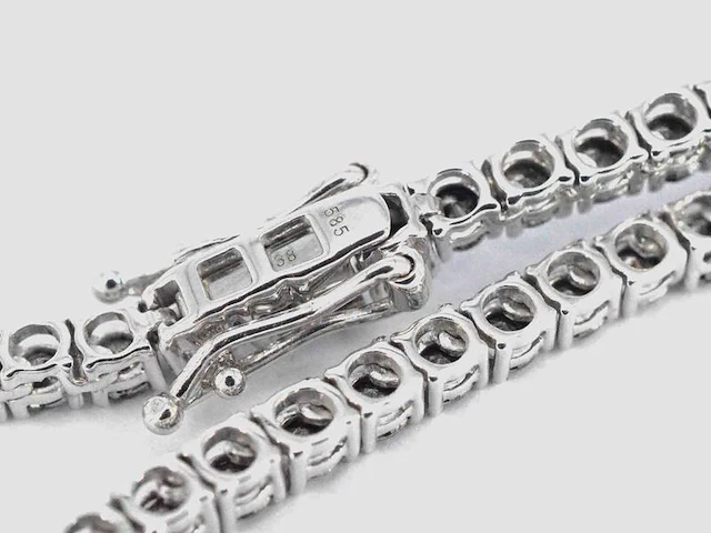 Tenniscollier met natuurlijke zwarte diamanten - afbeelding 10 van  12