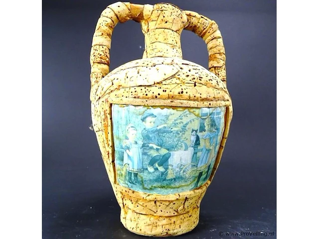 Terracotta oorvaas omkleed met kurk - afbeelding 4 van  5