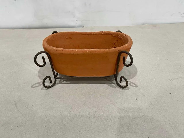 Terracotta schaal in houder (11x) - afbeelding 3 van  8