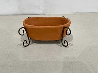Terracotta schaal in houder (11x) - afbeelding 3 van  8