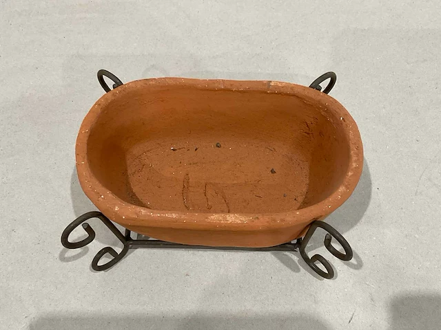 Terracotta schaal in houder (11x) - afbeelding 4 van  8