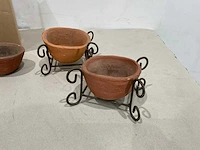 Terracotta schaaltje in houder (9x) - afbeelding 3 van  5