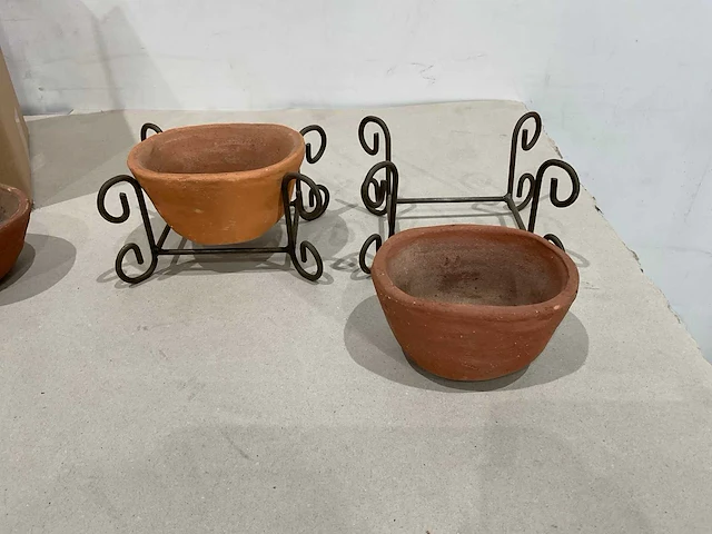 Terracotta schaaltje in houder (9x) - afbeelding 4 van  5