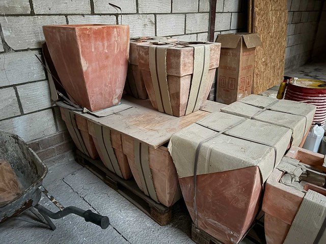 Terracotta vierkant bloembak plantenbak (54x) - afbeelding 6 van  7