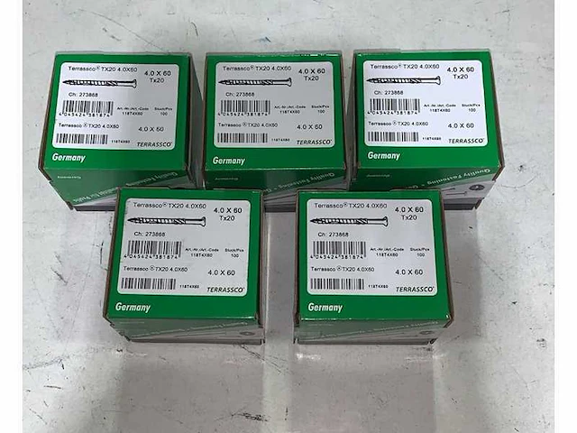 Terrasco - tx20 , 4x60mm - schroeven (500x) - afbeelding 1 van  2