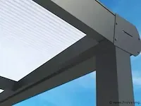 Terrasoverkapping, aluminium mat zwart met polycarbonaat dak, helder, vlak - afbeelding 4 van  6
