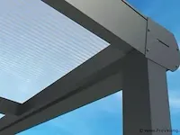 Terrasoverkapping, aluminium mat zwart met polycarbonaat dak, helder, vlak - afbeelding 5 van  6
