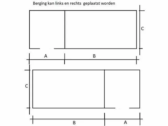 Terrasoverkapping met berging 314x700x244 cm - afbeelding 2 van  8