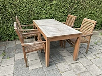Terrasset - 2x tafel 80x80 - teakhout (2x)