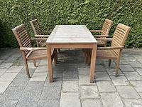 Terrasset - 2x tafel 80x80 - teakhout (2x) - afbeelding 6 van  13