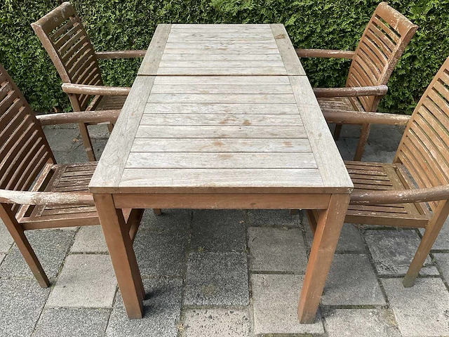 Terrasset - 2x tafel 80x80 - teakhout (2x) - afbeelding 9 van  13