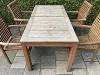Terrasset - 2x tafel 80x80 - teakhout (2x) - afbeelding 9 van  13