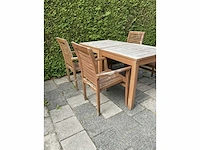 Terrasset - 2x tafel 80x80 - teakhout (2x) - afbeelding 10 van  13