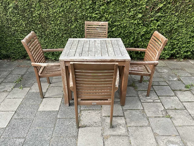 Terrasset 90x90 teakhout (6x) - afbeelding 1 van  11