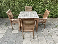 Terrasset 90x90 teakhout (6x) - afbeelding 1 van  11