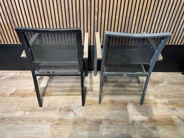 Terrasstoel teak armleuning (4x) - afbeelding 5 van  7