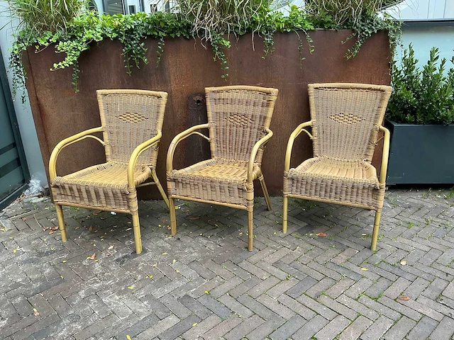 Terrasstoel wicker (4x) - afbeelding 1 van  4