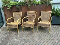 Terrasstoel wicker (4x) - afbeelding 1 van  4