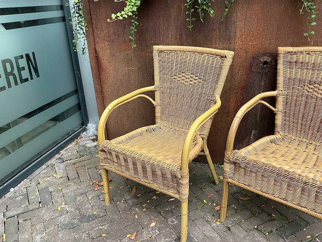 Terrasstoel wicker (4x) - afbeelding 2 van  4