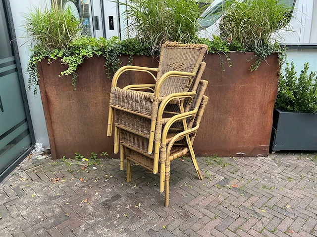 Terrasstoel wicker (4x) - afbeelding 3 van  4