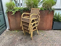 Terrasstoel wicker (4x) - afbeelding 3 van  4