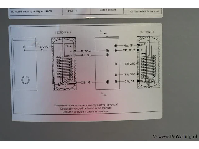 Tesy buffervat met hoge capaciteit warmtewisselaar type ev 2x15 s 300 65 t.b.v. warmtepomp - afbeelding 4 van  5