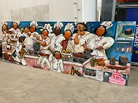 Theo broeren stadsbrasserie schilderij op doek (400x140cm)