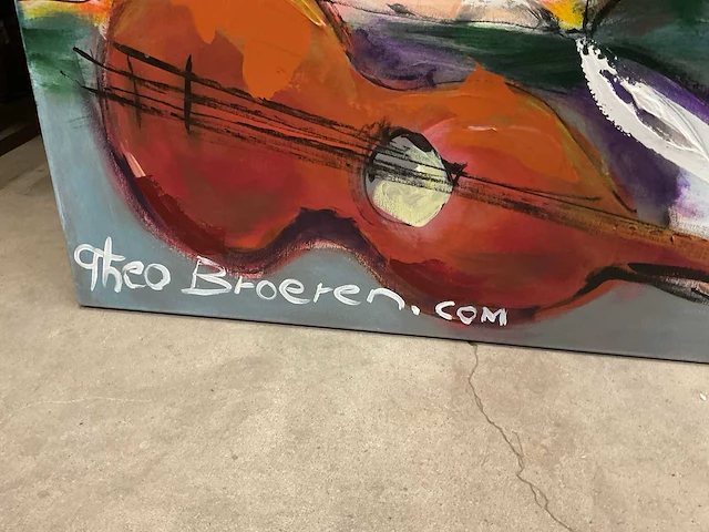 Theo broeren stadsbrasserie schilderij op doek (400x140cm) - afbeelding 2 van  5