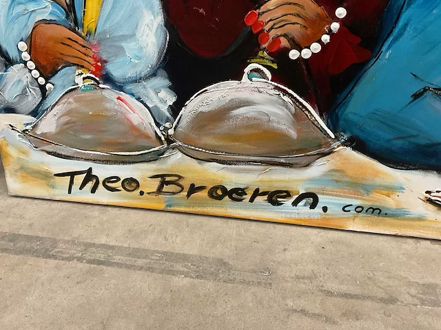 Theo broeren stadsbrasserie schilderij op doek (400x150cm) - afbeelding 2 van  5