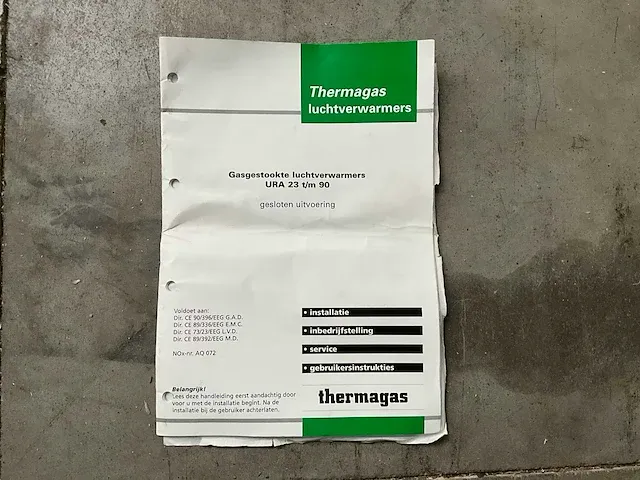 Thermagas ura 28 gasgestookte luchtverwarmer - afbeelding 2 van  11