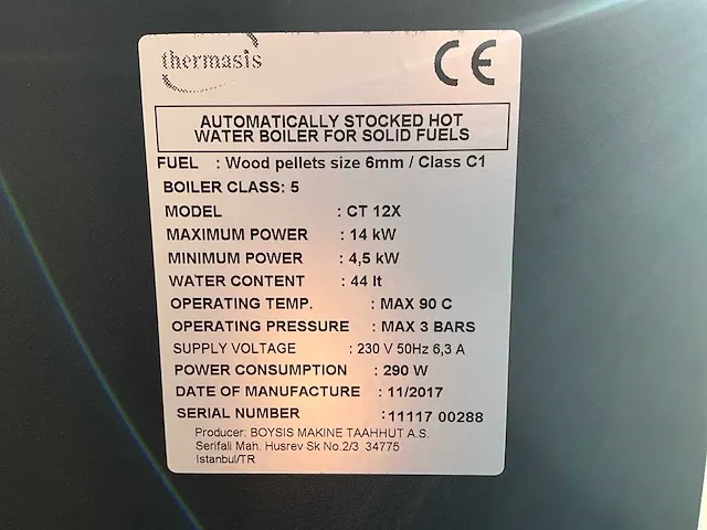 Thermasis cortina 12x pelletketel 14kw (ongebruikt) - afbeelding 8 van  16