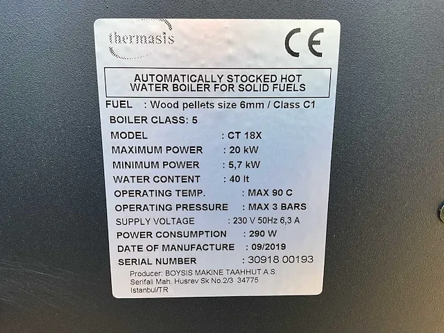 Thermasis cortina 18x pelletketel 20kw (ongebruikt) - afbeelding 8 van  16