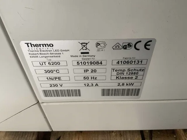 Thermo scientific ut 6200 laboratoriumoven - afbeelding 6 van  6