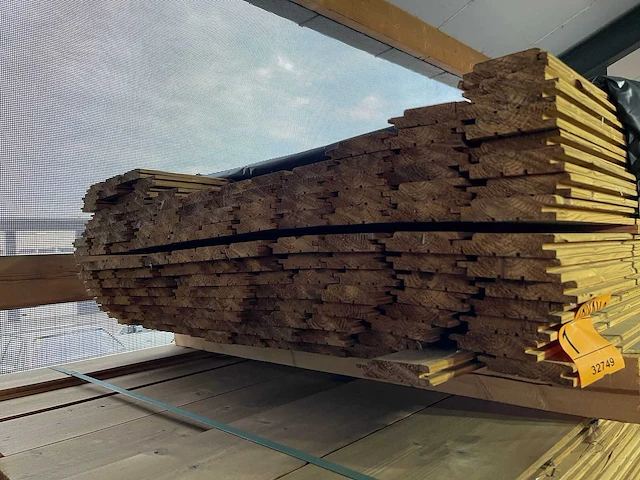 Thermo vuren channelsiding 19x91mm, lengte 420cm (163x) - afbeelding 3 van  3