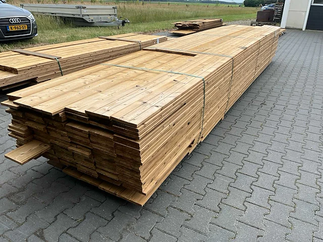 Thermo vuren geborstelde planken (3000-5400x170x18mm) (ca 200x) - afbeelding 3 van  5