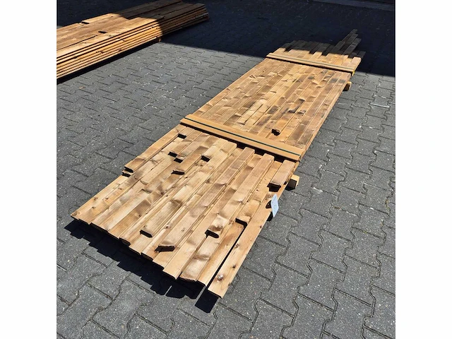Thermo vuren plank (1000-4300x70x18mm) (39x) - afbeelding 1 van  4