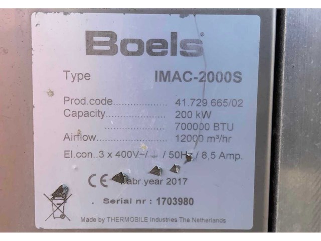 Thermobile imac-2000 s industriële heater / event heater / hetelucht turbine - afbeelding 7 van  7
