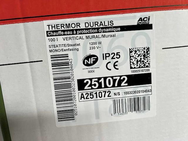Thermor - duralis 100l vertical - elektrische boiler - afbeelding 2 van  2