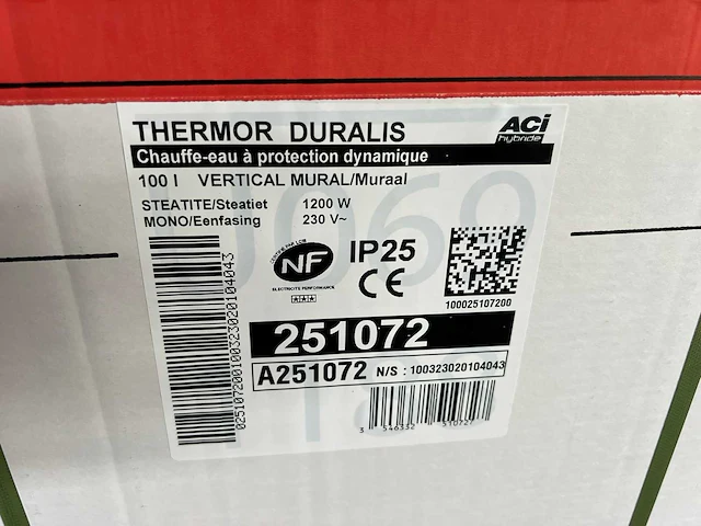 Thermor - duralis 100l vertical - elektrische boiler - afbeelding 2 van  2
