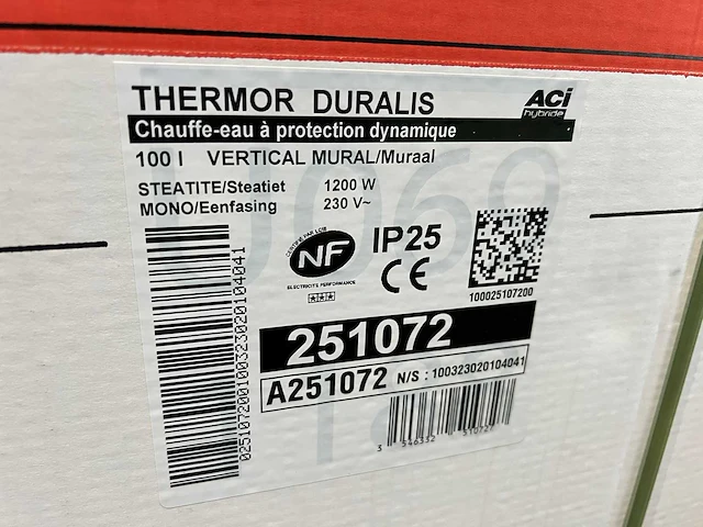 Thermor - duralis 100l vertical - elektrische boiler - afbeelding 2 van  2