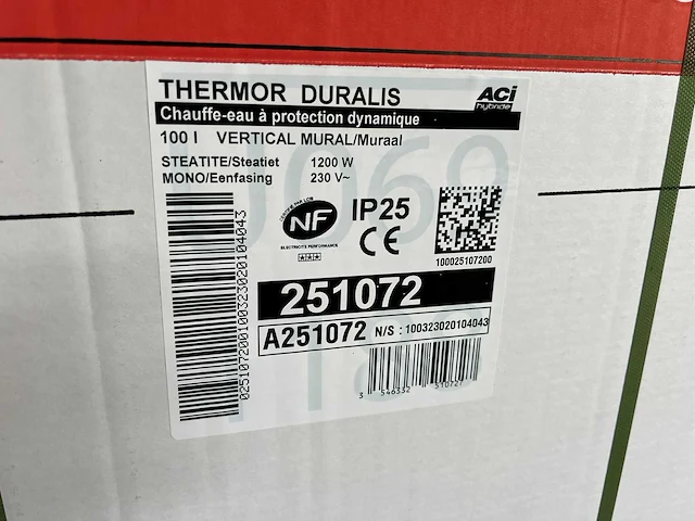 Thermor - duralis 100l vertical - elektrische boiler - afbeelding 2 van  2