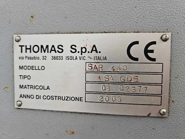 Thomas - sar 440 sa gds - bandzaagmachine - afbeelding 10 van  10