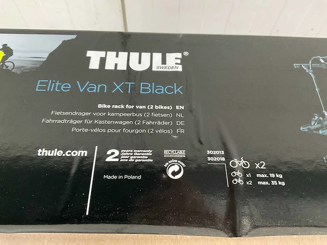 Thule elite van xt black fietsendrager voor 2 fietsen - afbeelding 2 van  6