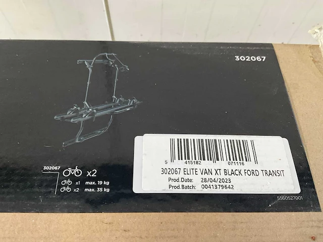 Thule elite van xt ford transit fietsendrager voor 2 fietsen - afbeelding 3 van  4