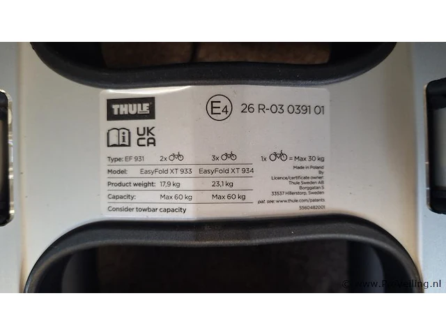 Thule fietsendrager | type ef 931 - afbeelding 7 van  7