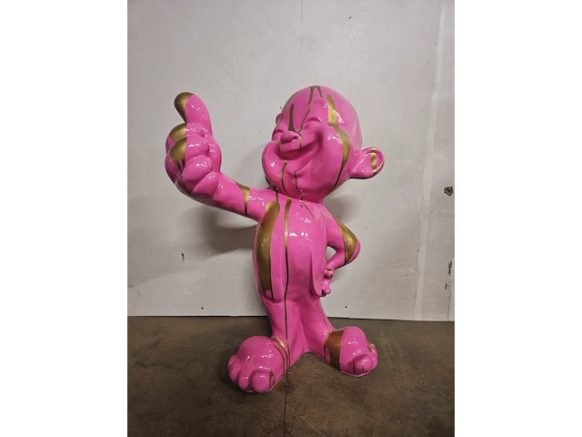 'thumbs up baby'' - paintsplash pink pop art - xxl formaat - afbeelding 1 van  9